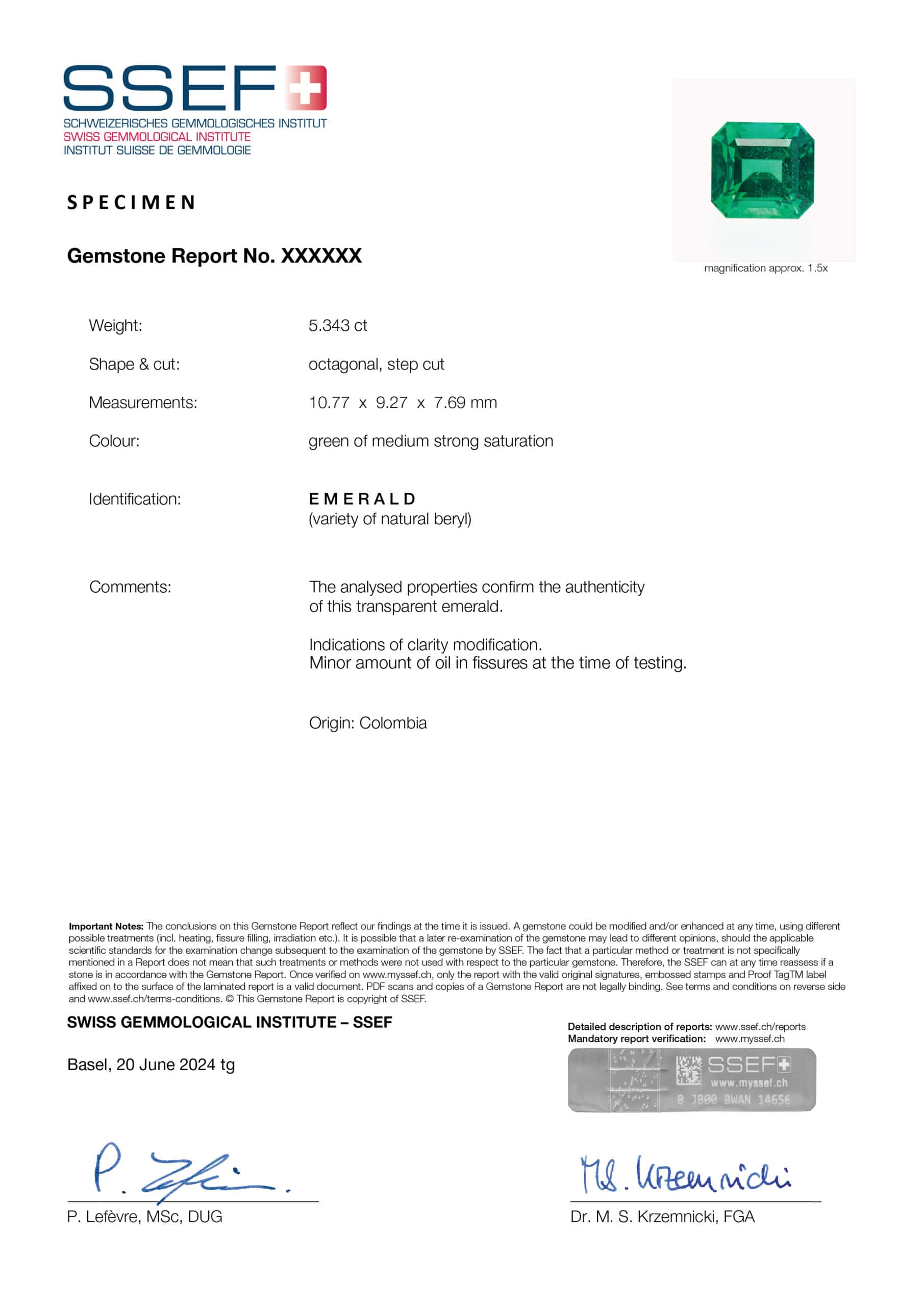 SSEF Gemstone Report — Schweizer Referenz für Edelstein-Provenienz